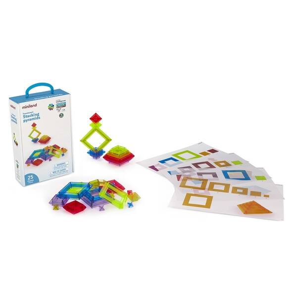 slide 2 of 3, Miniland Translucent Stacking Pyramids - Multi Multi - Kids