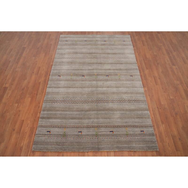Hand Knotted Oriental 100% Wool Carpet Tribal Animal Pictorial Multi-Colored Gabbeh Area Rug - 7' 8'' X 4' 11''