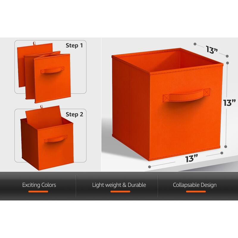 Sorbus 13" Foldable Storage Cube Basket Lightweight Organization Solutions - Single Pack - 13" L x 13" W x 13" H
