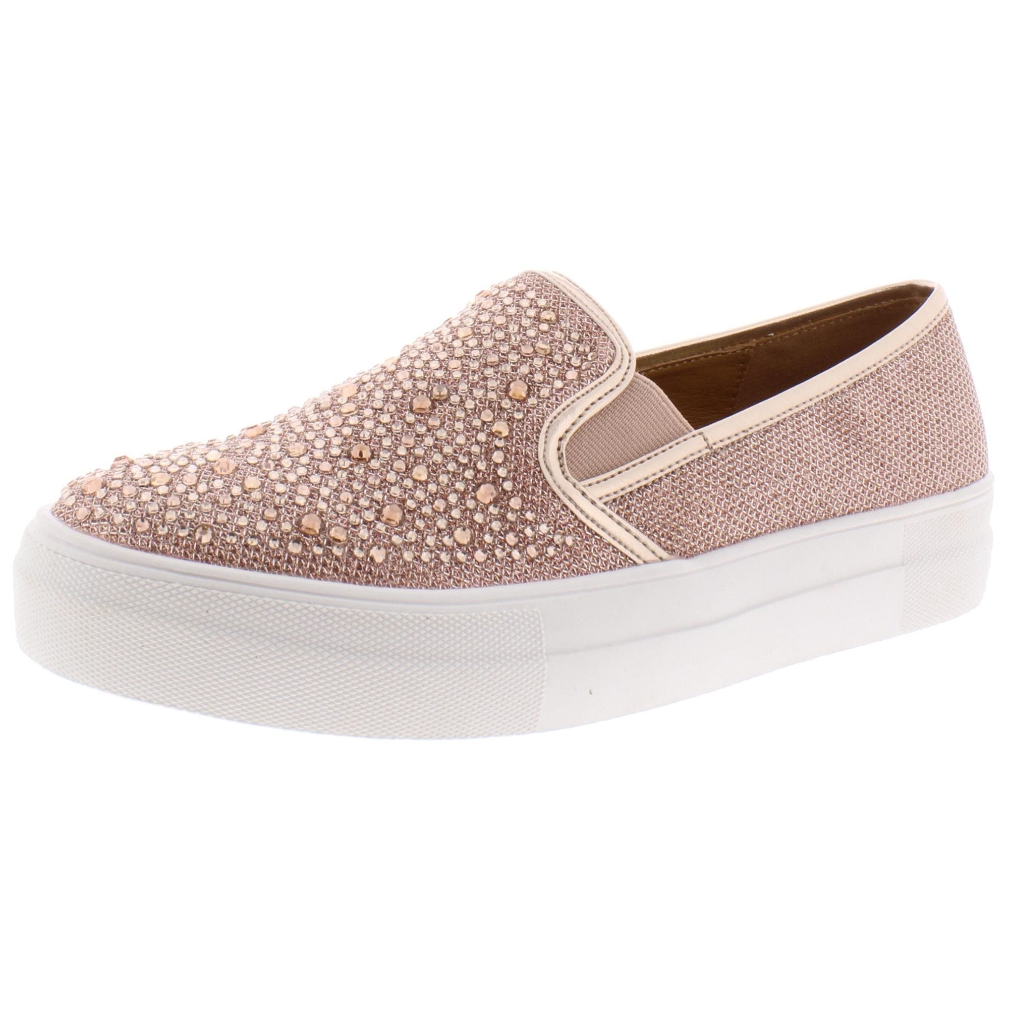 rose gold slip on trainers