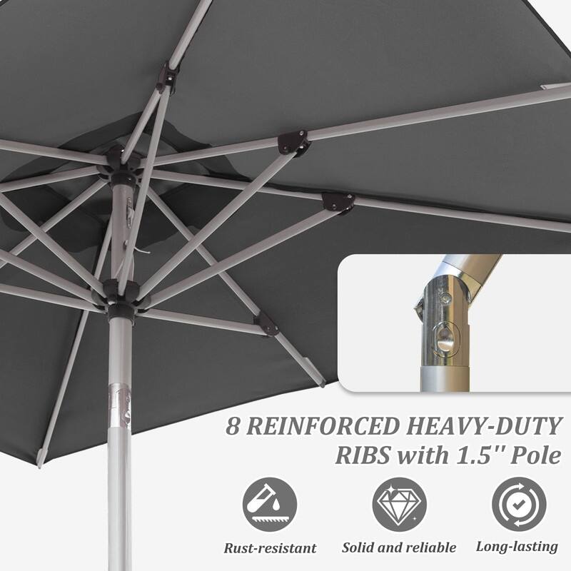 Domi Outdoor Living 9' x 11.5' Tilt Aluminum Patio Umbrella