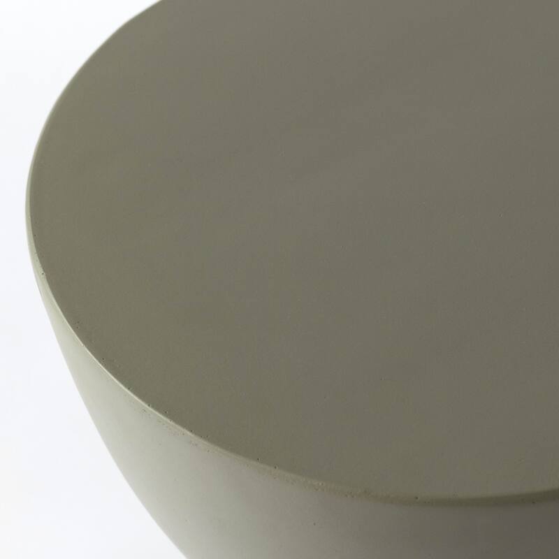 Loft 14-Inch Modern Round Accent Fiberstone Side Table for Indoor Outdoor Patio, Living Room, or Home Office