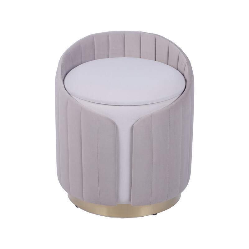 TwoToned Ottoman Comfortable choice, multiple functions, classic design, and cozy corners with Storage or Vanity Stool,