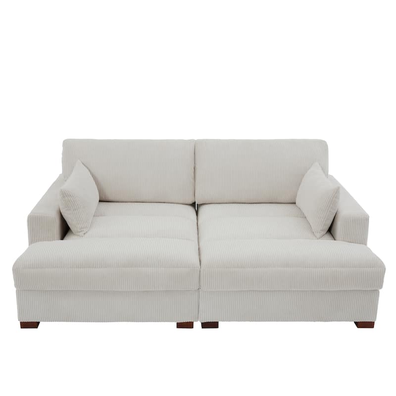 Modern Corduroy Modular Sectional Sofa Chaise Couch Bed