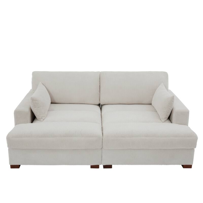 Navaeh Corduroy Modular Sectional Sofa Large Couch Sleeper Chaise