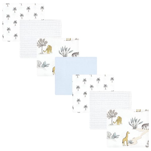 slide 1 of 1, Hudson Baby Infant Boy Cotton Flannel Receiving Blankets Bundle, Boy Safari World, One Size - Boy Safari World - One Size One Size - Boy Safari World