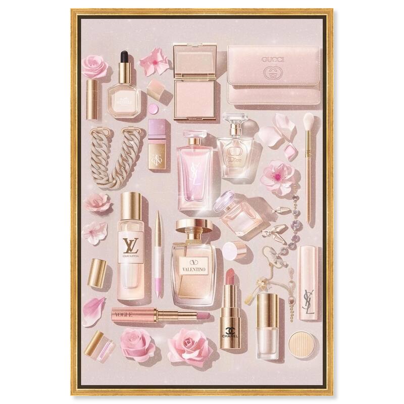 Light Make Up Accessories Canvas by Art Remedy - 16" x 24" - Gold