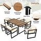 preview thumbnail 21 of 34, 7-Piece Outdoor Patio Steel Dining Set with Umbrella Hole and 6 Cushioned Armchairs