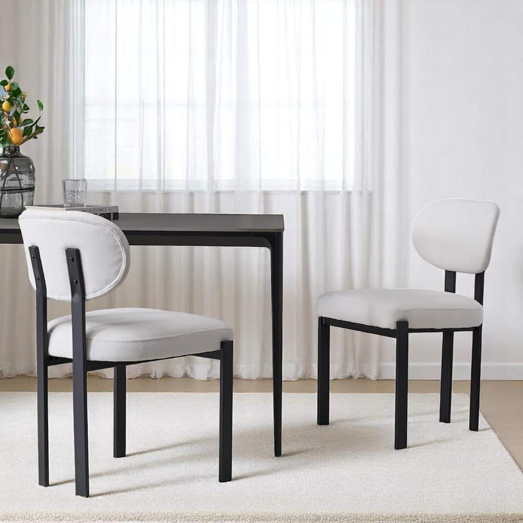 KISRAIS Modern Upholstered Dining Chair, Set of 2