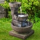 preview thumbnail 4 of 6, Outdoor Waterfall 3-tier Fountain with LED Light