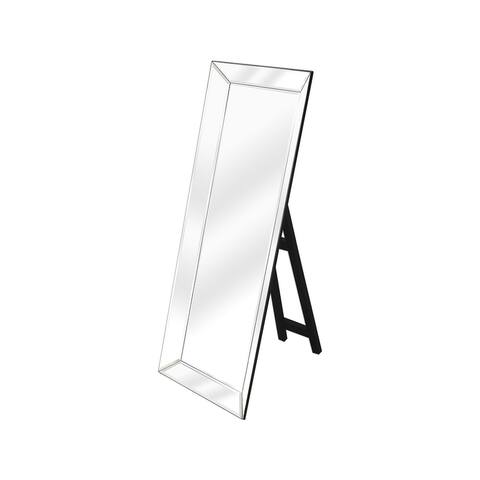 Offex Modern Rectangular Wooden Floor Standing Mirror - Clear