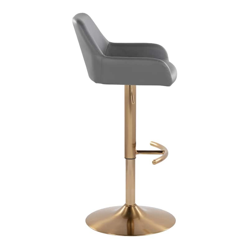 Silver Orchid Galotti Adjustable Bar Stool with Rounded T Footrest (Set of 2)