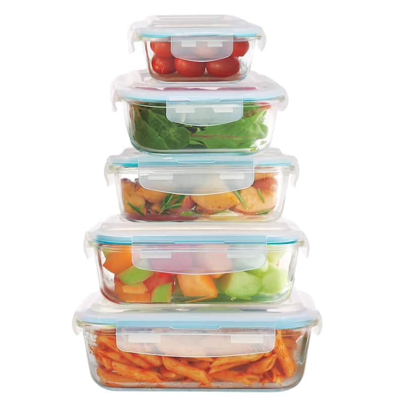 20 Piece Glass Food Storage Containers Set with Airtight Lids