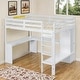 preview thumbnail 2 of 13, Full Size Loft Bed with L-shaped Desk,Wardrobe and Storage Shelves
