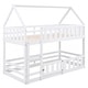 preview thumbnail 17 of 34, Twin over Twin House-Shaped Design Bunk Bed with Fence and Door, Fence-shaped Guardrail, Playful Space, Easy Assembly, White