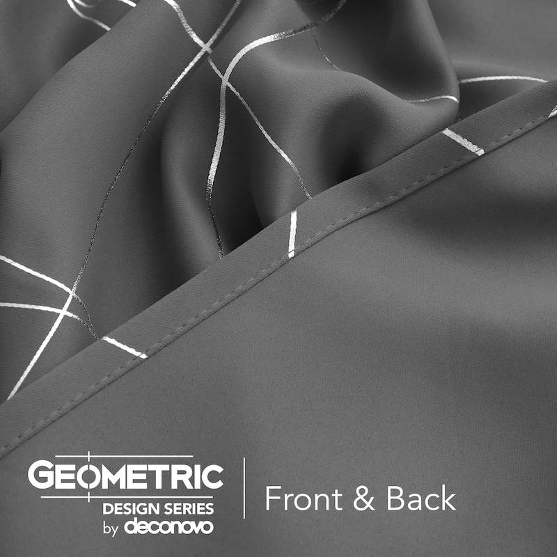 Deconovo 52 Inch Geometric Print Curtain Panel Pair(2 Panel)