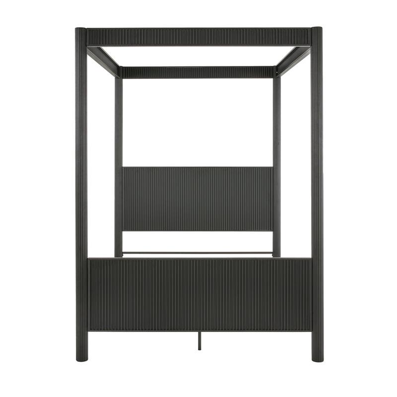 Monson Black Finish Metal Canopy Queen Bed by iNSPIRE Q Modern