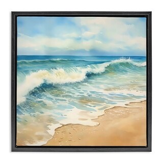 Stupell Hear The Waves Coast Framed Floater Canvas Wall Art Design By ...