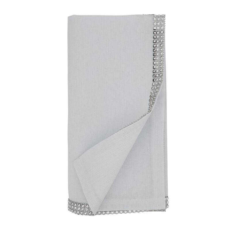 Jeweled Studded Border Napkin - Set of 4 pcs