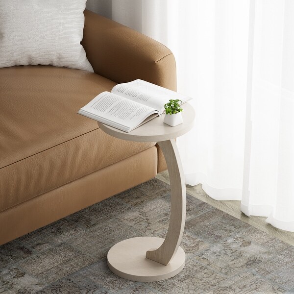 COZAYH C Shaped Round End Table for Couch Small Place, Space Saver