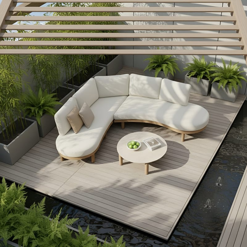 Studio London 2 Piece Outdoor Patio Conversation Set 4–6 Person Sofa