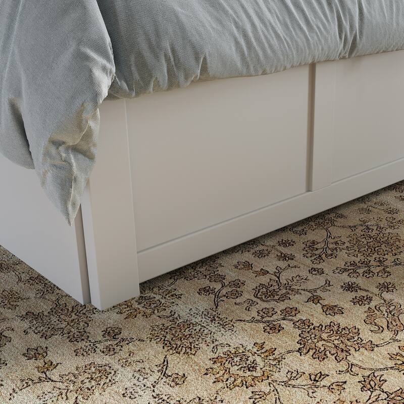 AFI Canyon Twin Platform Bed with Footboard & Storage Drawers in White