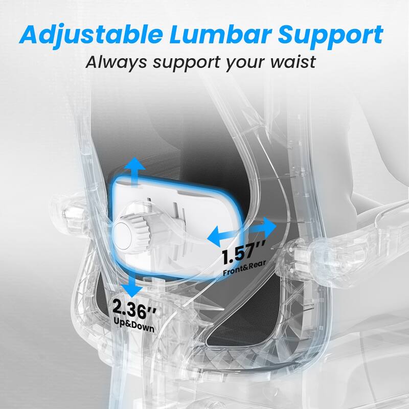 Ergonomic Office Chair with Footrest, Office Desk Chair with Headrest, High Back Computer Chair with Adjustable Lumbar Support