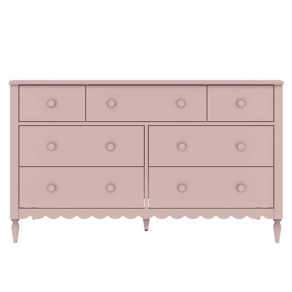 Max & Lily Charlotte 7-drawer Scallop Detail Solid Wood Wide Dresser - On Sale - Bed Bath & Beyond