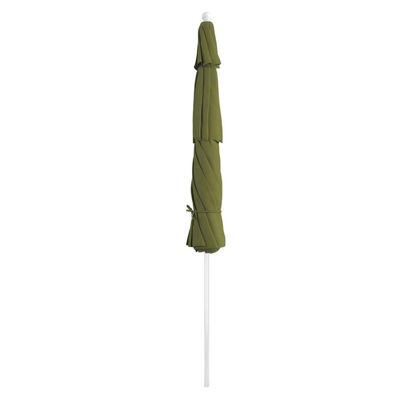 California Umbrella 11' Rd Aluminum Frame, Fiberglass Rib Market Umbrella, Push Open, White Finish, Pacifica Fabric