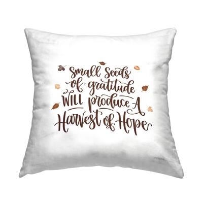 Stupell Industries Small Seeds Produce Hope Nature Phrase Printed Throw Pillow Design by Imperfect Dust