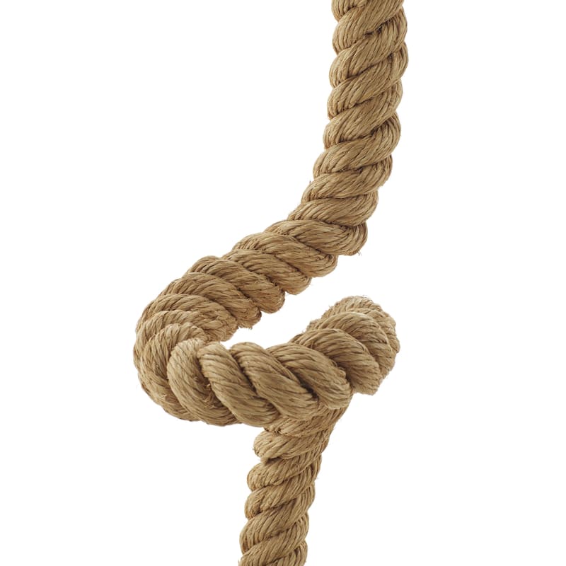 Brown Jute Rope Twisted Rope Room Floor or Table Lamp with Cream Linen Shade