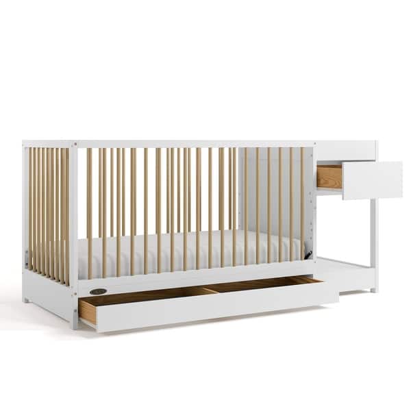 slide 2 of 21, Graco Teddi Convertible Crib & Changer Whtie/Driftwood