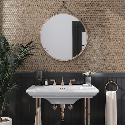 Apollo tile 11" x 11" Majeste Glossy Gold Glass Tile (8.63 sq ft/case) - 10 Pack