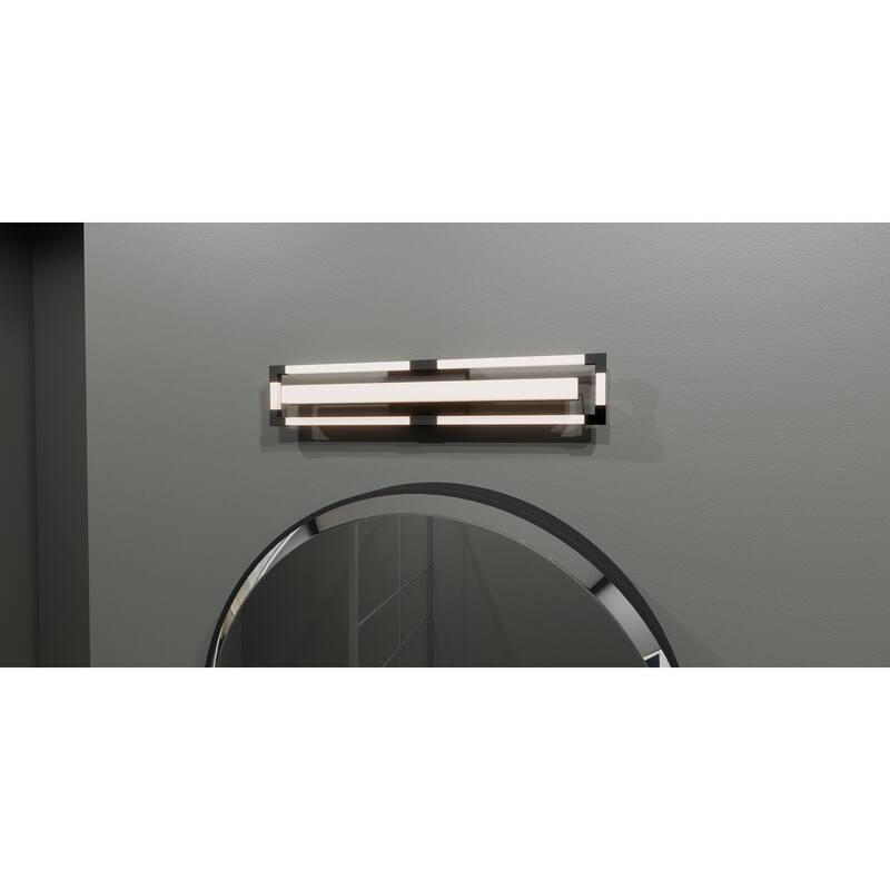 Elias Integrated LED Matte Black Bath Light with CCT Switch