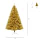 HOMCOM 6' Tall Unlit Full Fir Artificial Christmas Tree with Realistic Branches, Gold