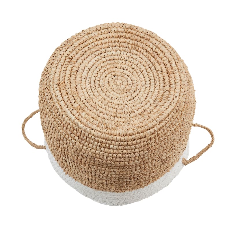Raffia Duo-Tone Woven Basket (Set of 3)