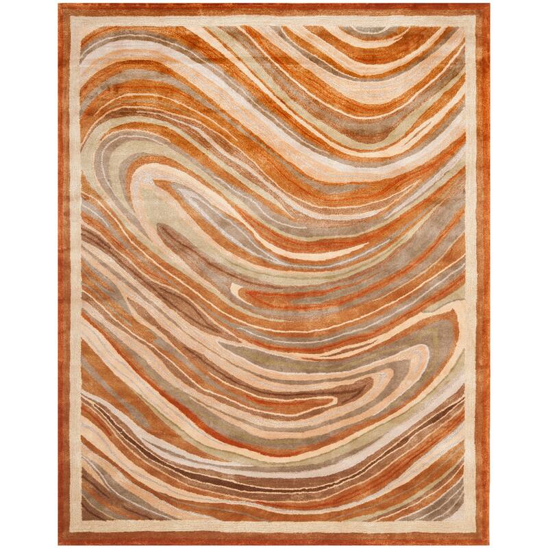 Martha Stewart by SAFAVIEH Handmade Marble Swirl Wool/ Viscose Rug