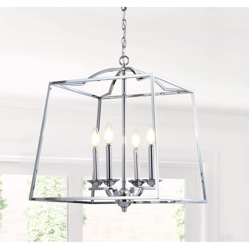 Virginia 14.5" 3-light Metal LED Pendant, Chrome by JONATHAN Y