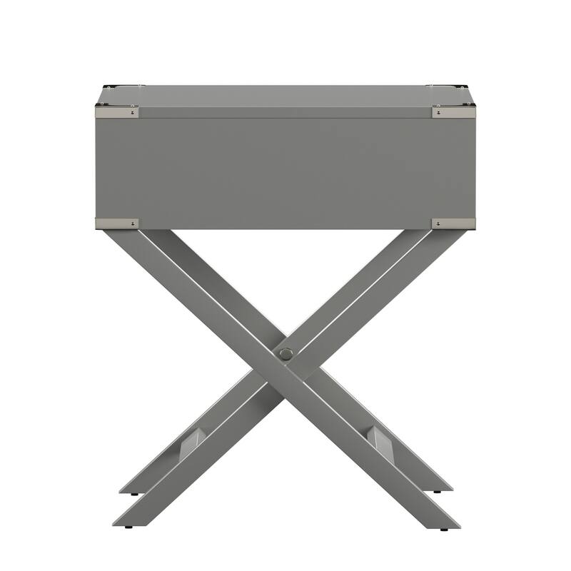 Kenton X Base Wood Accent Campaign Table by iNSPIRE Q Bold