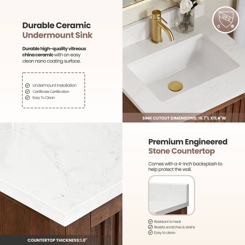 Shenzhen Bath Vanity with Composite Stone Top without Mirror