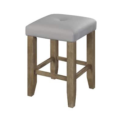 ACME Charnell Counter Height Stool in Gray and Oak (Set of 2)