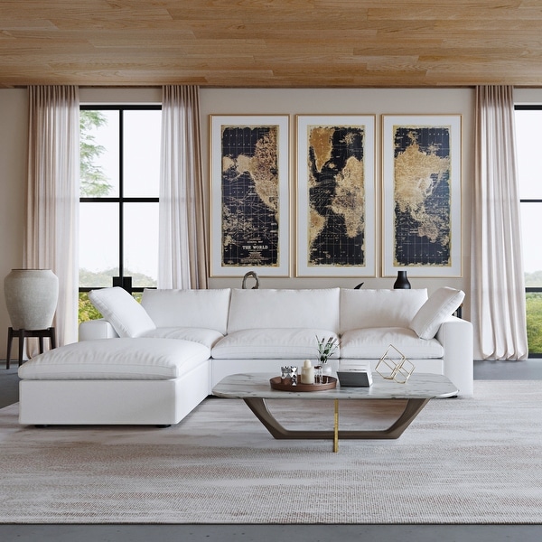 L shape Linen Upholstered Sofa Multiple Cushions Sectional Couch On Sale Bed Bath Beyond 38121388