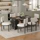 Option Grey+1 Dining Table+6 Upholstered Chairs