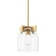 preview thumbnail 1 of 5, Maxim 21230 Scoop 8" Wide Mini Pendant Natural Aged Brass / Clear