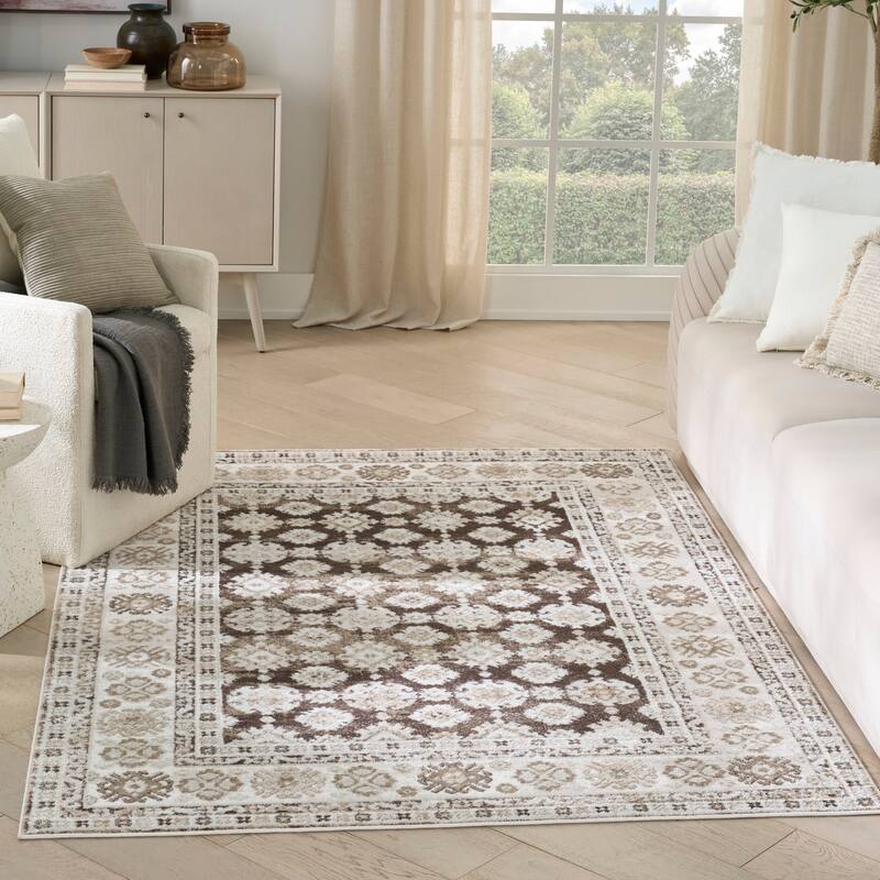 Nourison Dekor Indoor only Persian Area Rug - Ivory/Brown - 4' x 6'