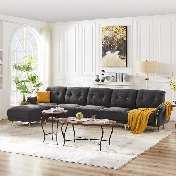 ModularModern Sectional Sofa Couch Soft Sherpa Fabric Sofa Seat