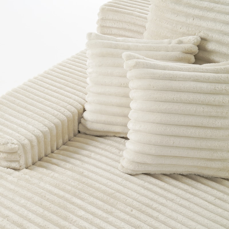 Oversized Upholstered Modular Sectional Chaise Lounge with Pillows