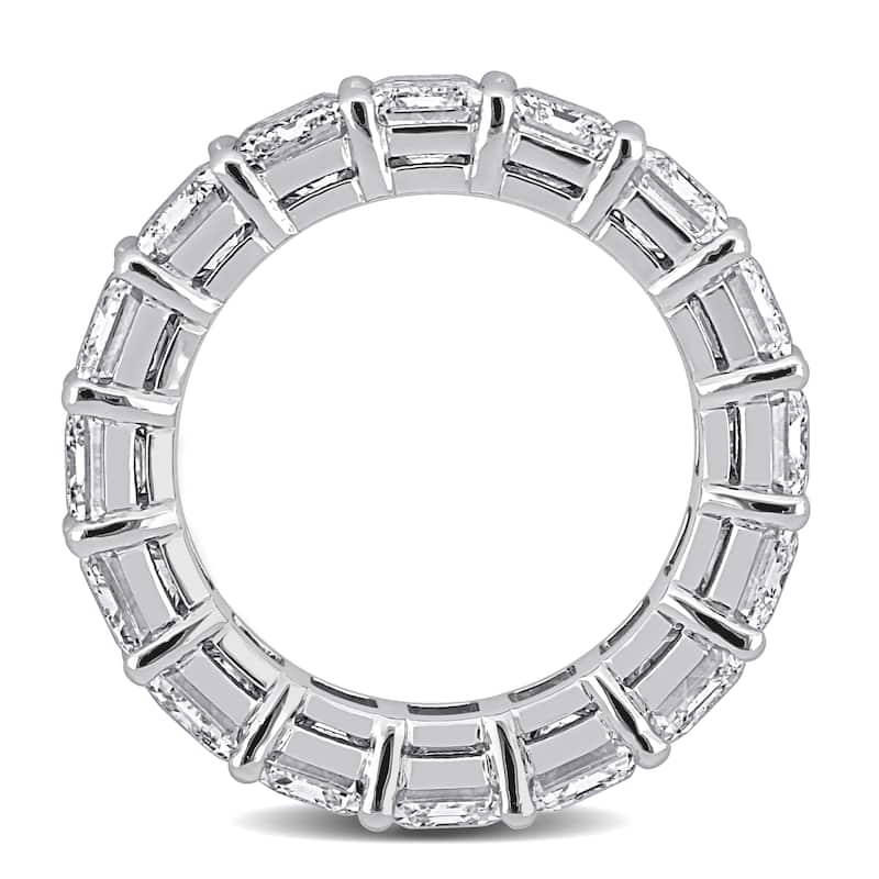 Miadora 11 1/3ct TDW Certified Emerald-Cut Diamond Eternity Ring in 18k White Gold
