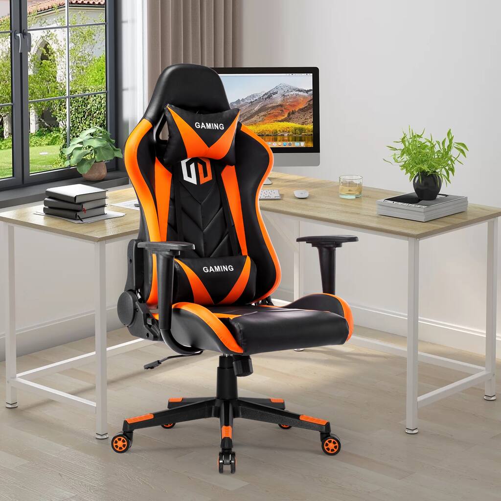 Leather Gaming Chair High Back Racing Style Gamer Chair Computer Desk Office Executive Swivel Chair