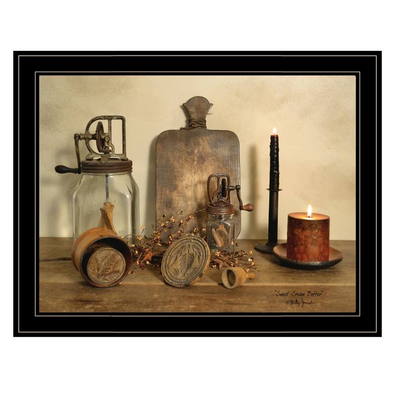 TrendyDecor4U Traditional "Sweet Cream Butter" Framed Print Wall Art by Billy Jacobs
